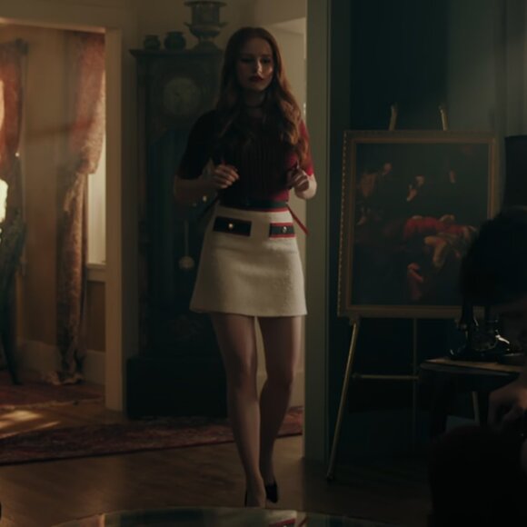 Maje Josine Band-Detail Tweed Mini Skirt ASO Cheryl Blossom - Picture 11 of 12